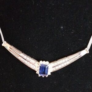 Sterling Silver and Blue Gemstone Necklace